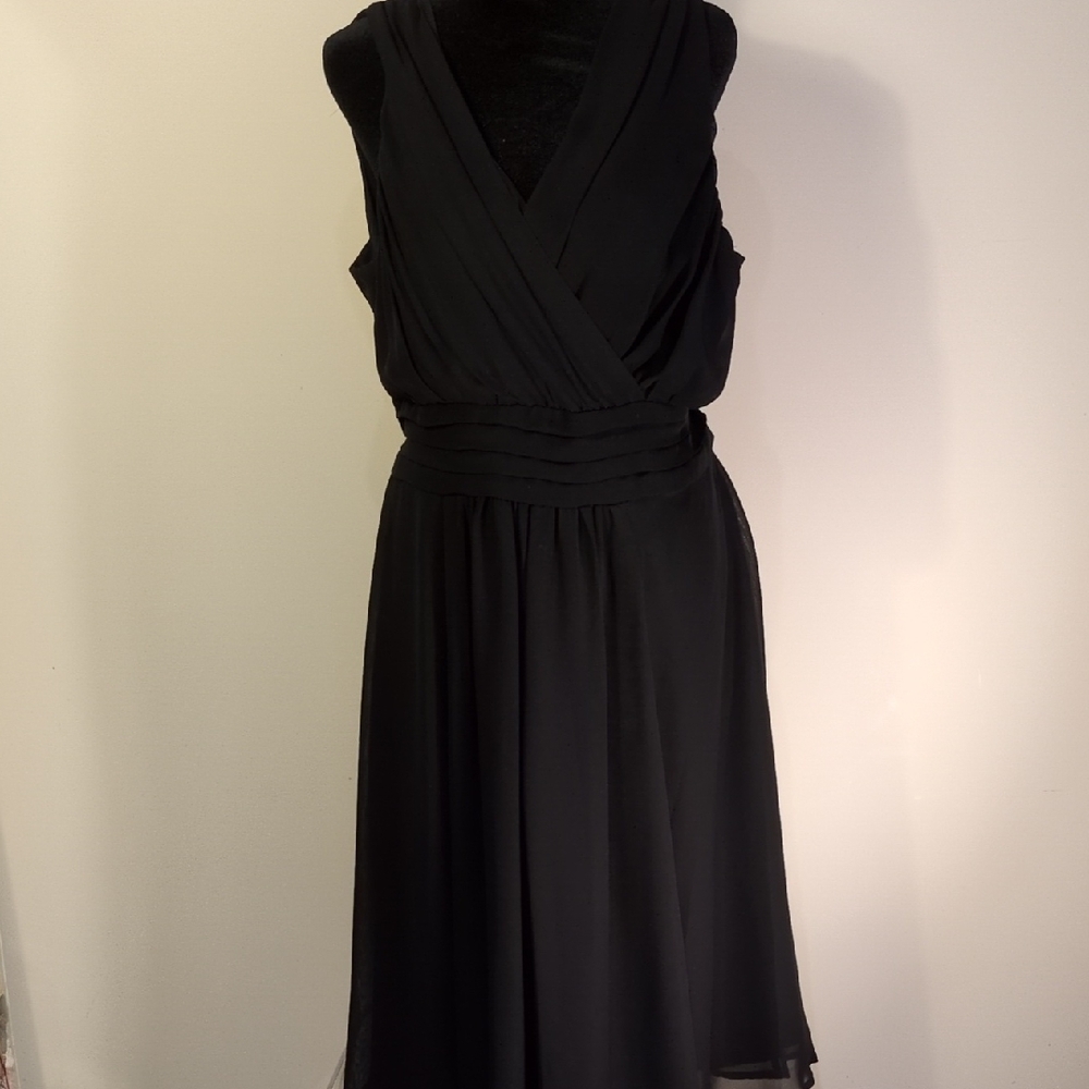 Elegant Black Wrap Midi Dress